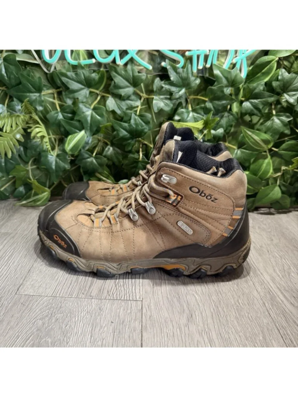 Oboz Bridger Mid Hiking Boots Men's 12 Brown B Dry Waterproof Leather Rugged